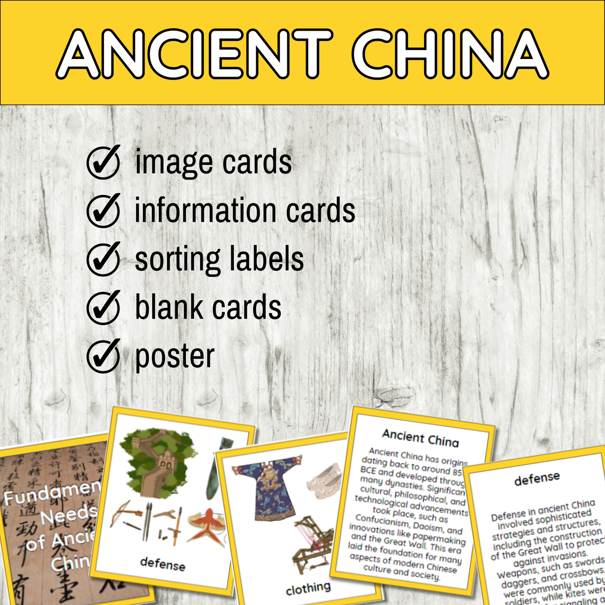 Fundamental Needs of Ancient China